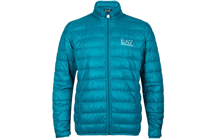 EMPORIO ARMANI EA7 Down Jacket Men's Blue Green