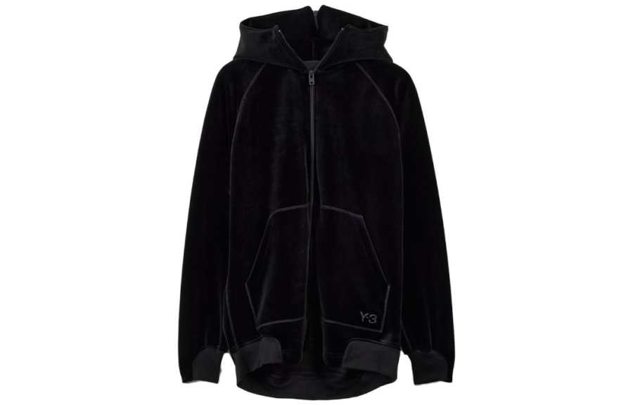 Y-3 Y 3 Velvet Jackets Unisex Black Hooded Moderate