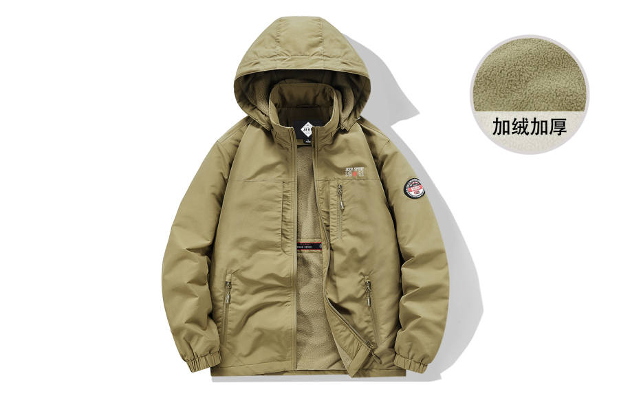 JEEP SPIRIT Jackets Men's Detachable Hood Thickened Other
