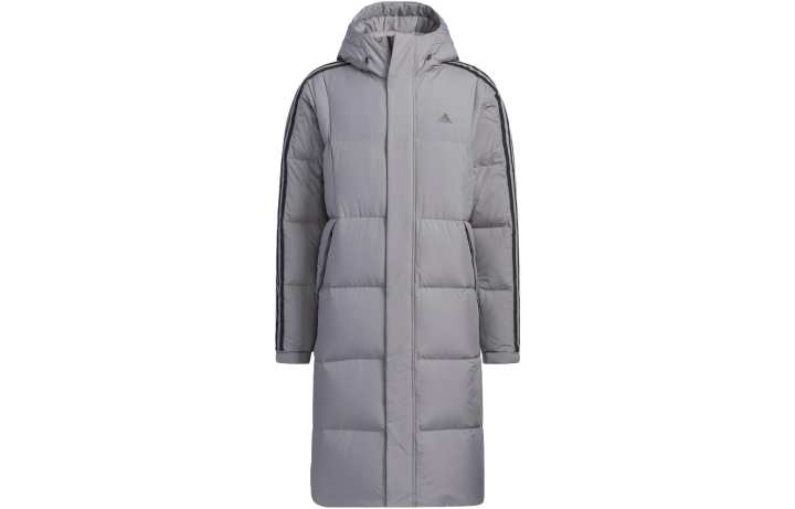 Adidas Adidas 3 Stripes Down Jackets Men's Gray Hooded Moderate Other