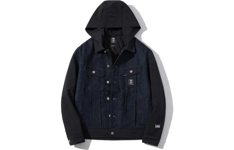 Lee Lee Puffer Jackets Men's Black Hooded Thickened