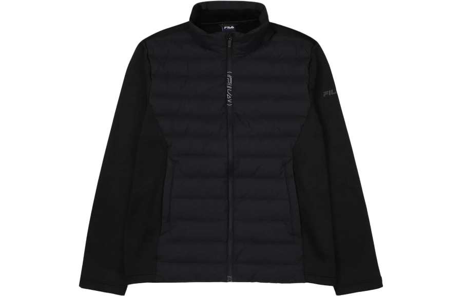 FILA Jackets Men's Black Stand Collar Thickened Other