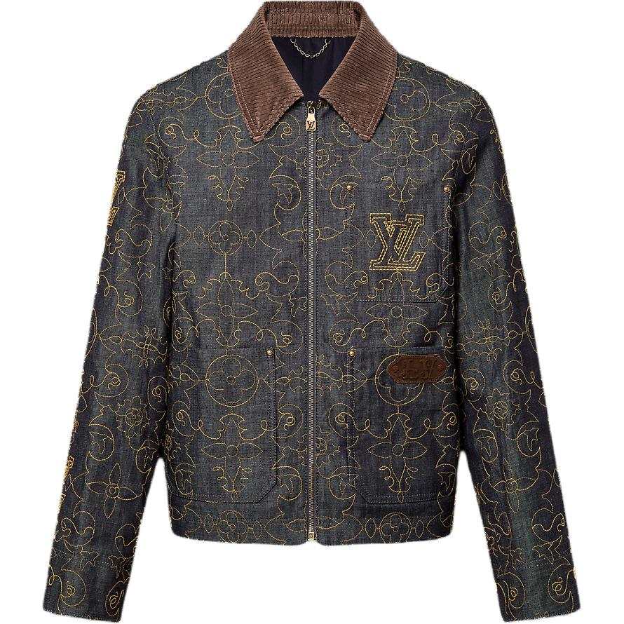 LOUIS VUITTON Lv Embroidered Denim Workwear Jacket