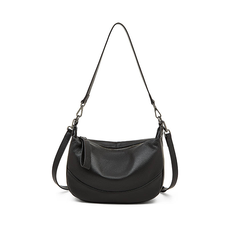LAORENTOU Top Grain Cow Leather Shoulder Bag Women's Black/White/Green/Flesh Pink