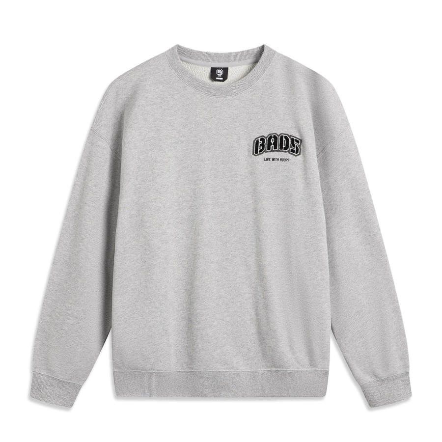 Li-Ning Li Ning BADFIVE Sweatshirt Men's Heather Gray Lunar Surface Mixed Gray