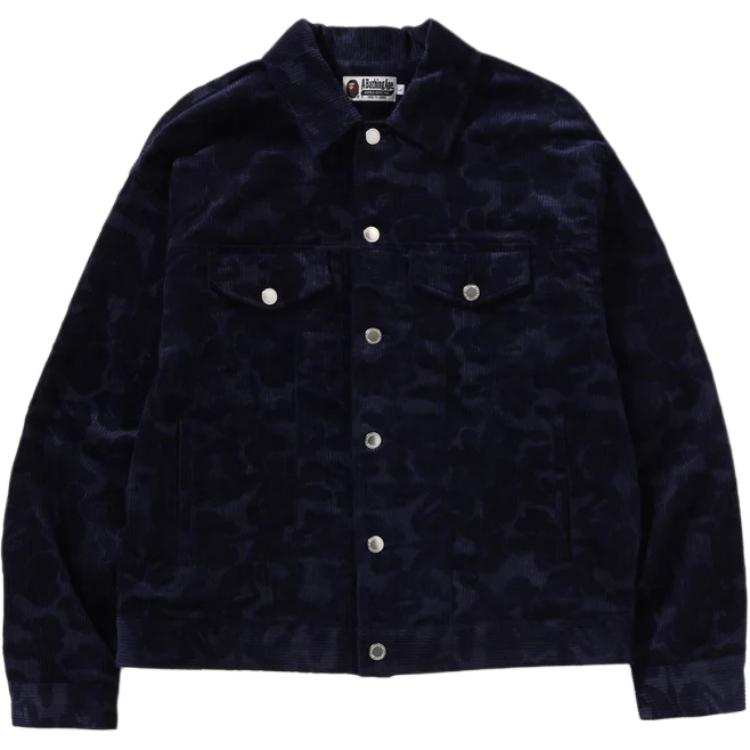A BATHING APE Bape Solid Camo Corduroy Trucker Jacket