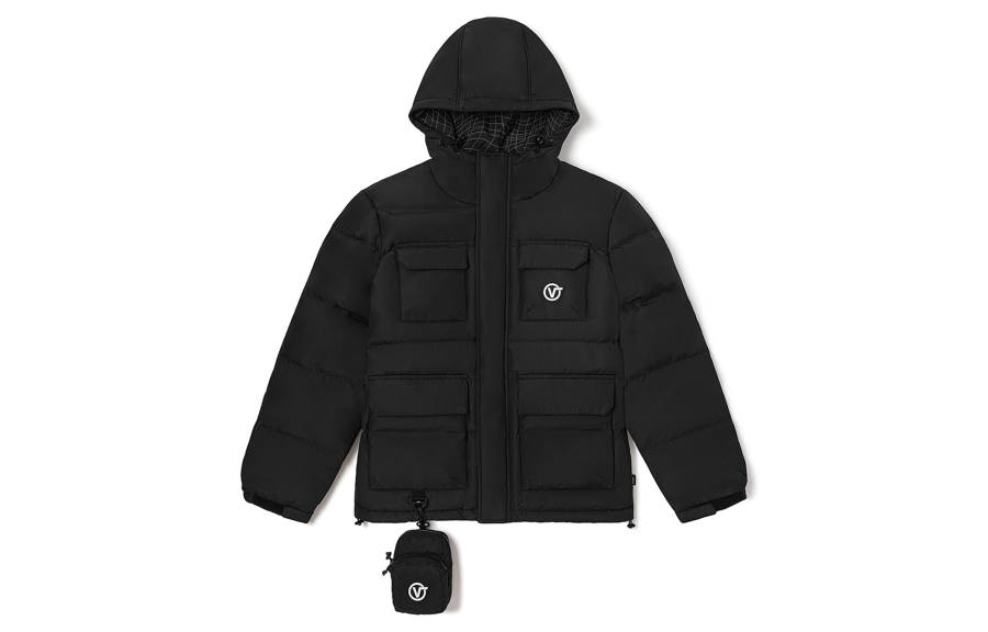 Vans Vans Down Jackets Unisex Black Hooded Moderate