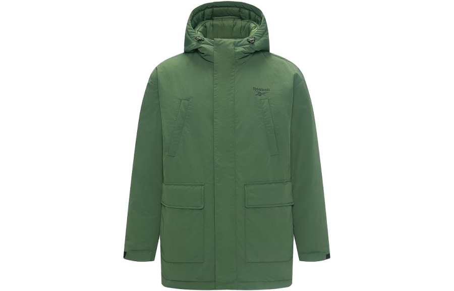 Reebok Down Jackets Unisex Dark Army Green Hooded Moderate Other