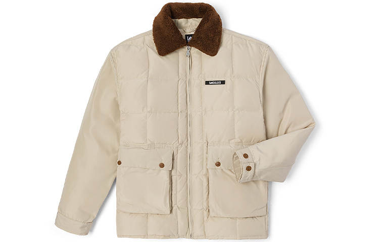 Lee Lee Down Jackets Men's Ecru Lapel Moderate Other