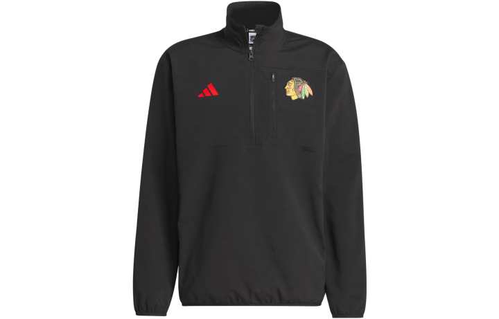 Adidas Adidas Blackhawks Jackets Men's Black Stand Collar Moderate Other
