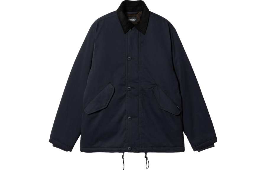 Carhartt WIP Jackets Men's Dark Blue Lapel Moderate Other