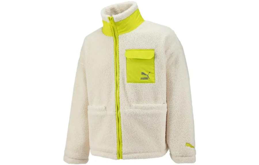 PUMA PUMA Velvet Jackets Unisex White Stand Collar Moderate
