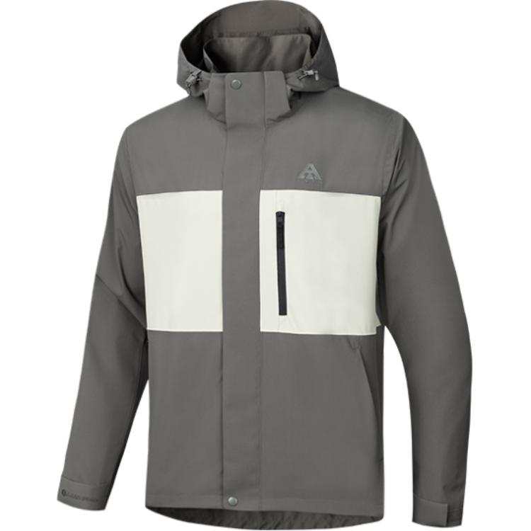 Anta Urban Living/Travel/Commuting Waterproof, Windproof, And Breathable Windbreaker Jacket Unisex Green Gray
