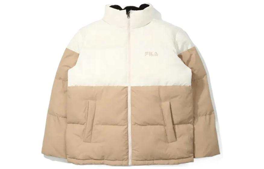 FILA FILA Down Jackets Unisex Brown Stand Collar Thickened