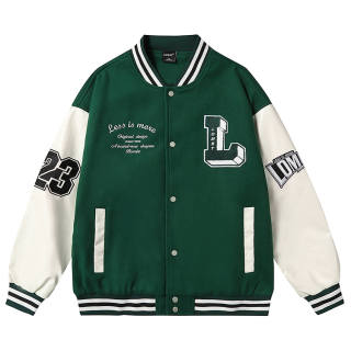LOMBT Baseball Jerseys Unisex Baseball Collar Thickened And Fleece Lined Straight Fit
