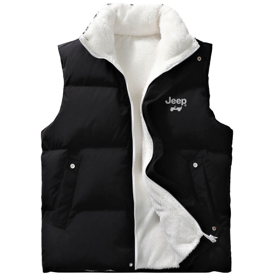 Jeep Vests Unisex Stand Collar Thickened And Fleece Lined Other