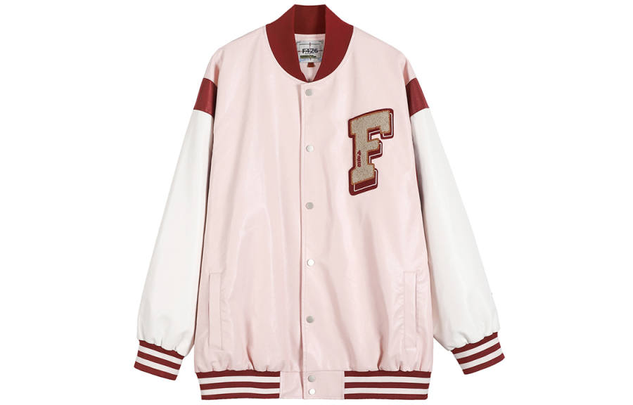 F426 F426 Baseball Jacket Unisex Light Pink
