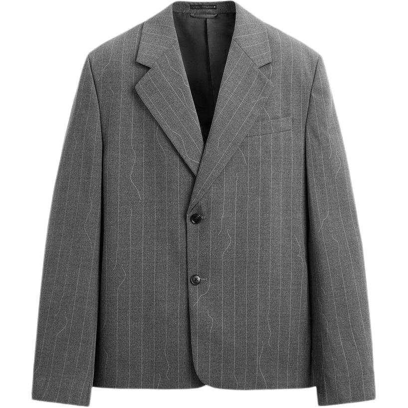 ZARA Business Suits Men's Gray Suit Collar Moderate Business Suit