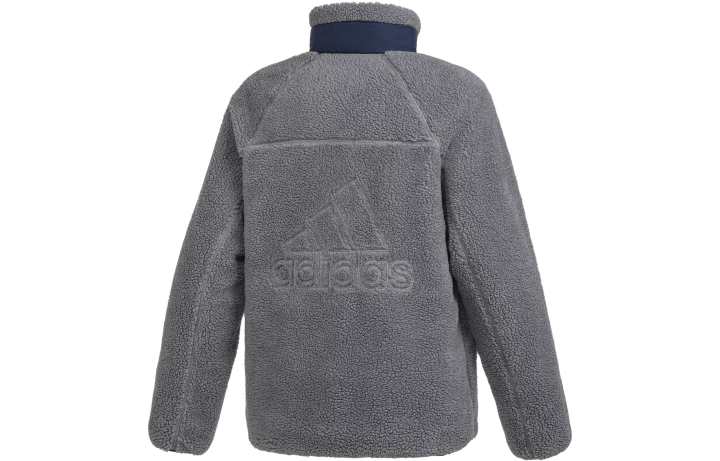 Adidas Adidas Velvet Jackets Men's Gray Stand Collar Moderate