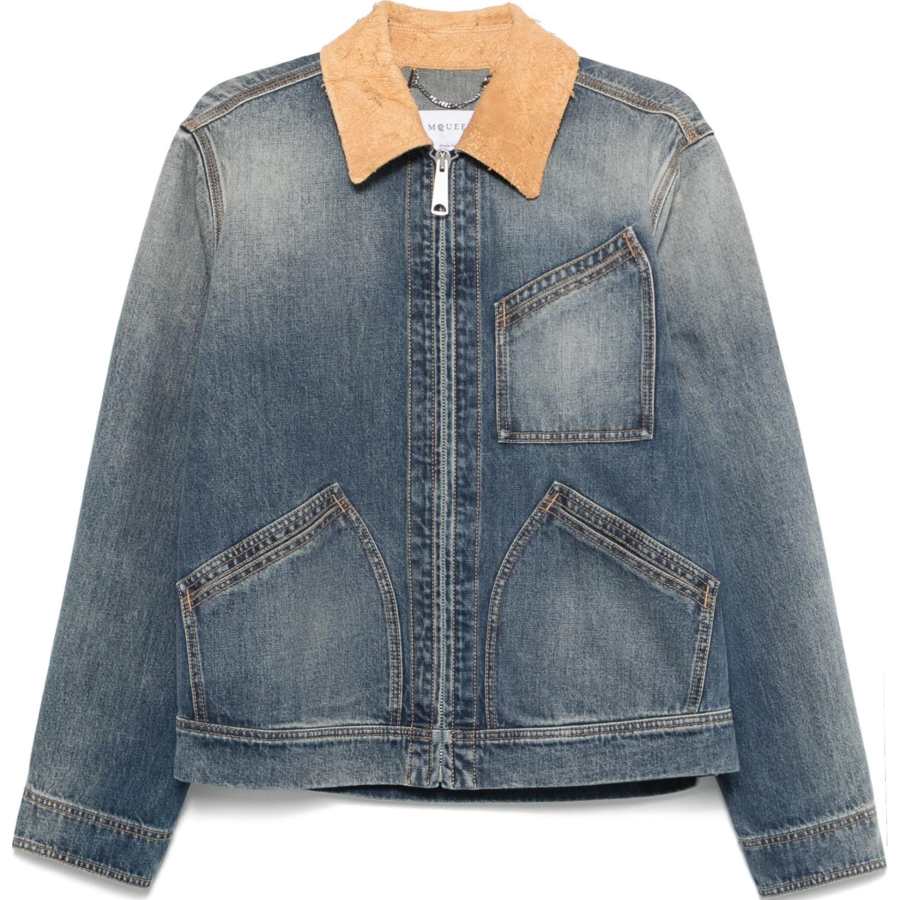 Alexander McQueen Alexander McQueen Zip Up Denim Jacket
