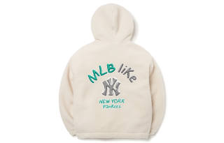 MLB New York Yankees Velvet Jackets Unisex Milk White Hooded Thickened And Fleece Lined
