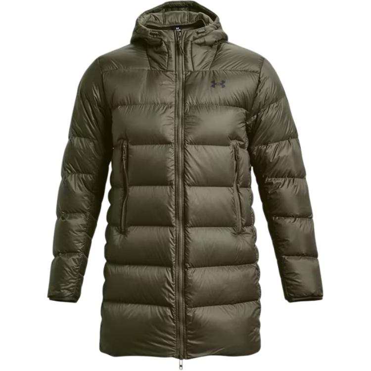 Under Armour Down Jackets Men's Green Hooded Moderate Other