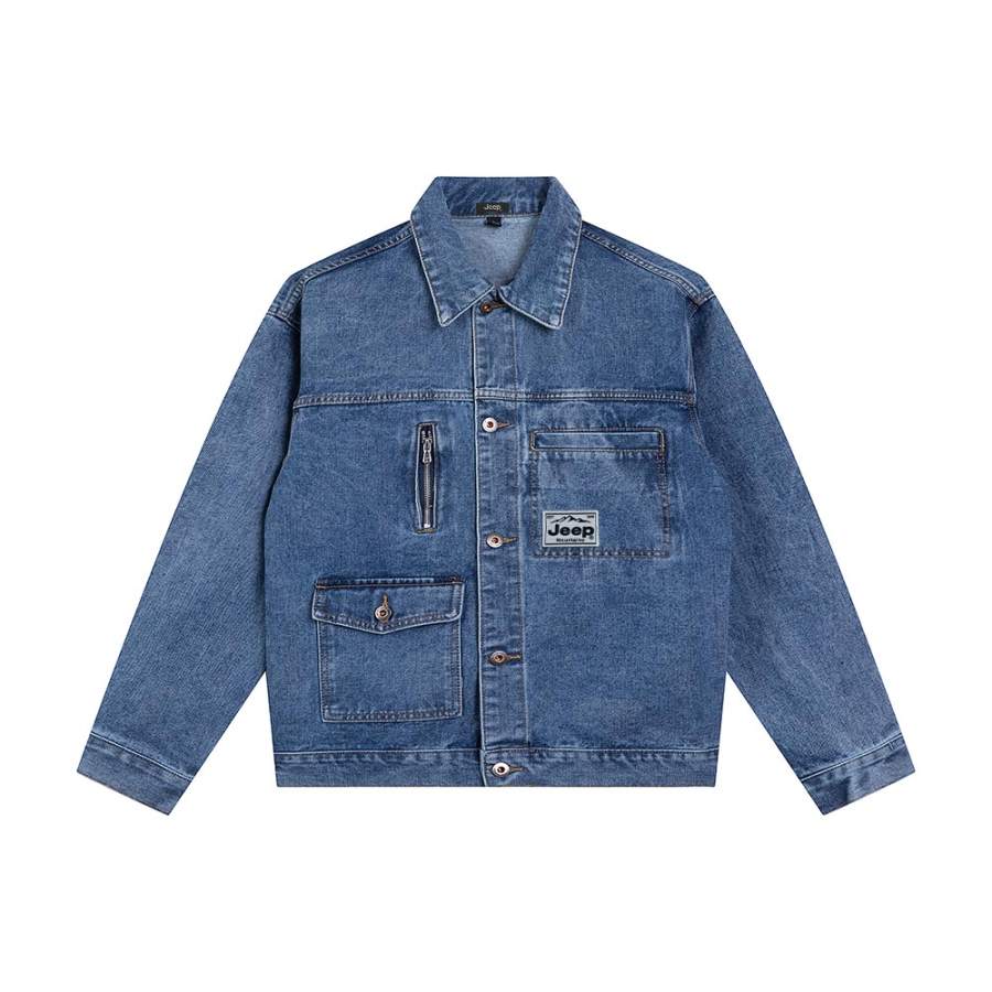 Jeep Moxima Lifestyle Denim Jacket Unisex Azure Blue