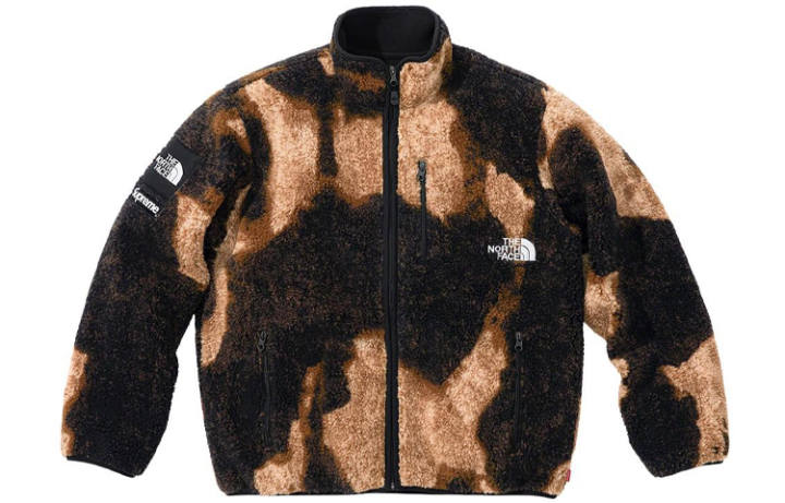 Supreme Supreme The North Face Bleached Denim Print Fleece Jacket