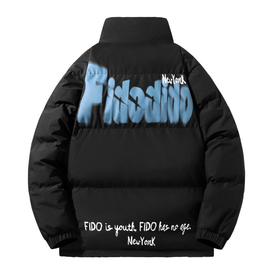 FIDO DIDO Puffer Jackets Unisex Stand Collar Thickened Padded Puffer Jacket