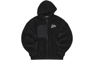 FILA FUSION BASEBALL Velvet Jackets Men's Pitch Black Hooded Moderate