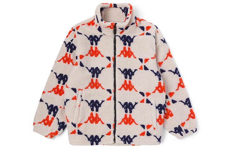 Kappa Velvet Jackets Unisex Romantic White 011 Stand Collar Moderate