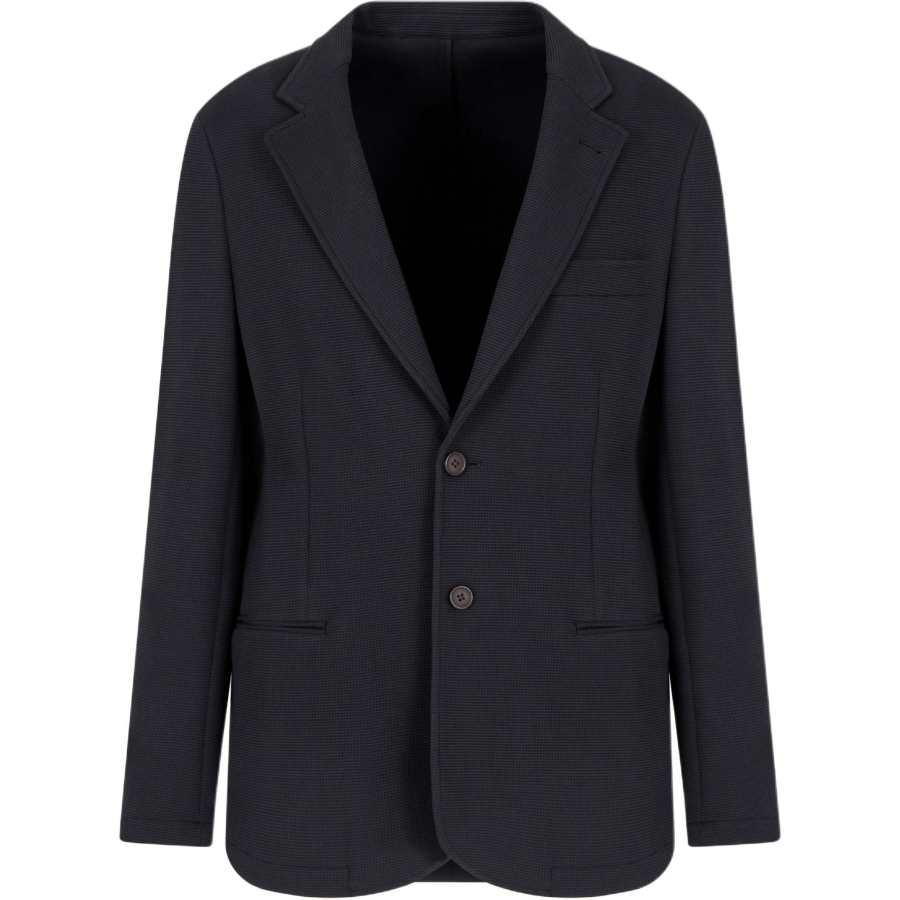 EMPORIO ARMANI Travel Essentials Single breasted Blazer In Waffle Jersey