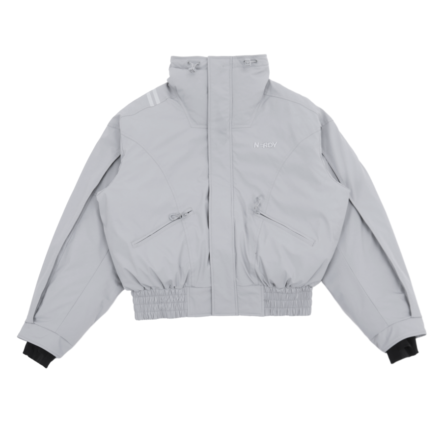 Nerdy Nerdy Down Jackets Unisex Gray Stand Collar Lightweight Down Jacket