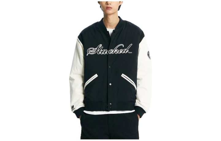 New Balance New Balance Jackets Men's Black Green Baseball Collar Moderate Other