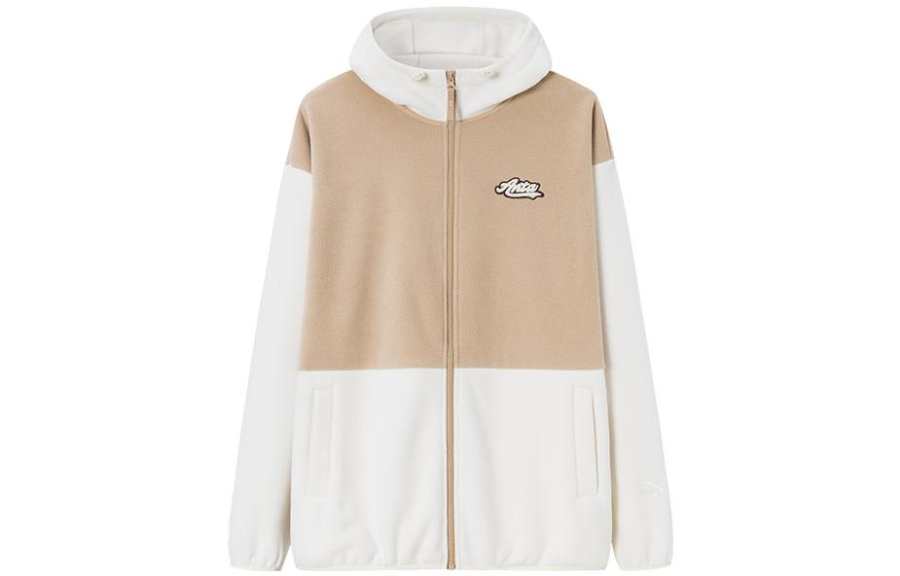 Anta Life Collection Velvet feel Coat Unisex Dusty Gray/Beige Yellow