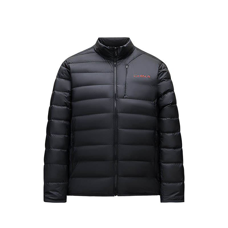 ANTA ANTA Down Jackets Men's Black Stand Collar Moderate Puffer Jacket