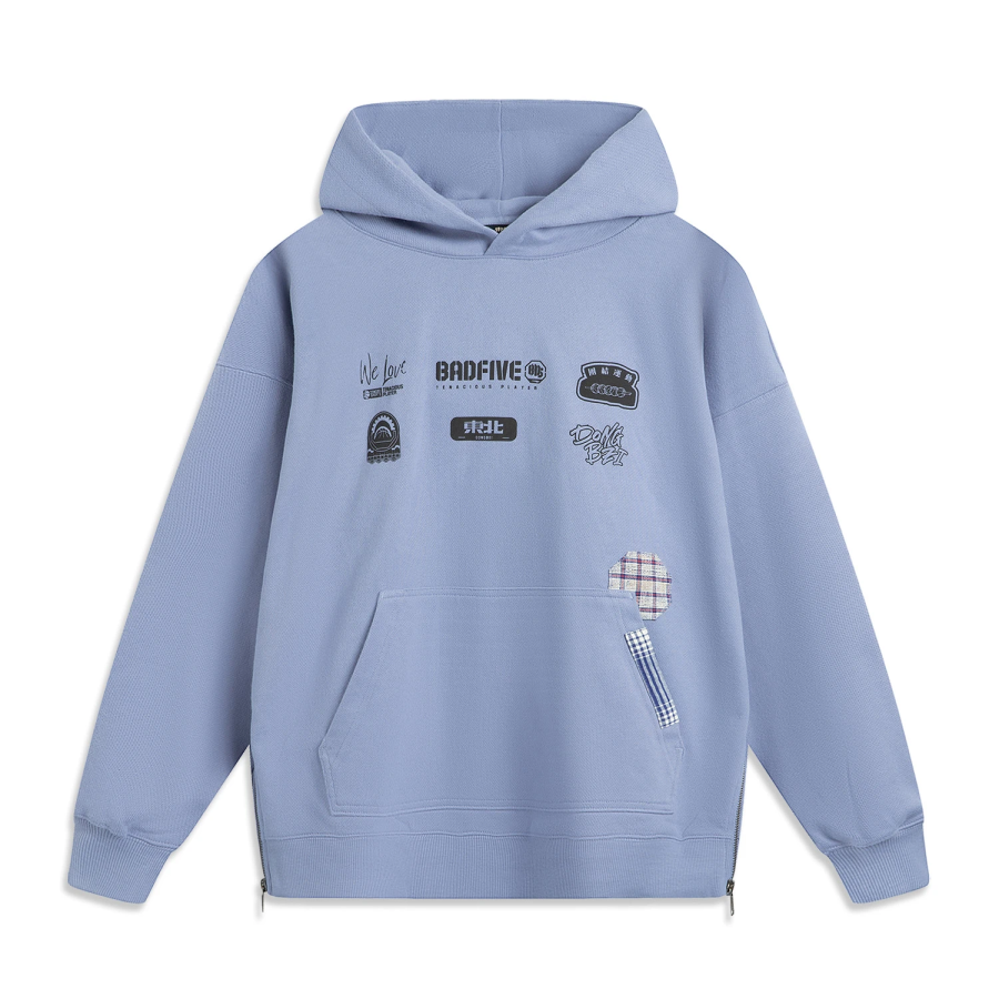 Li-Ning Li Ning Basketball Collection BadFive Collection Sweatshirt Men's Turbulent Gray Blue