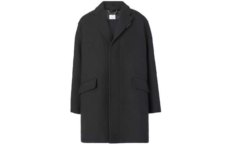 Burberry Coats Men's Black Lapel Moderate Straight Fit