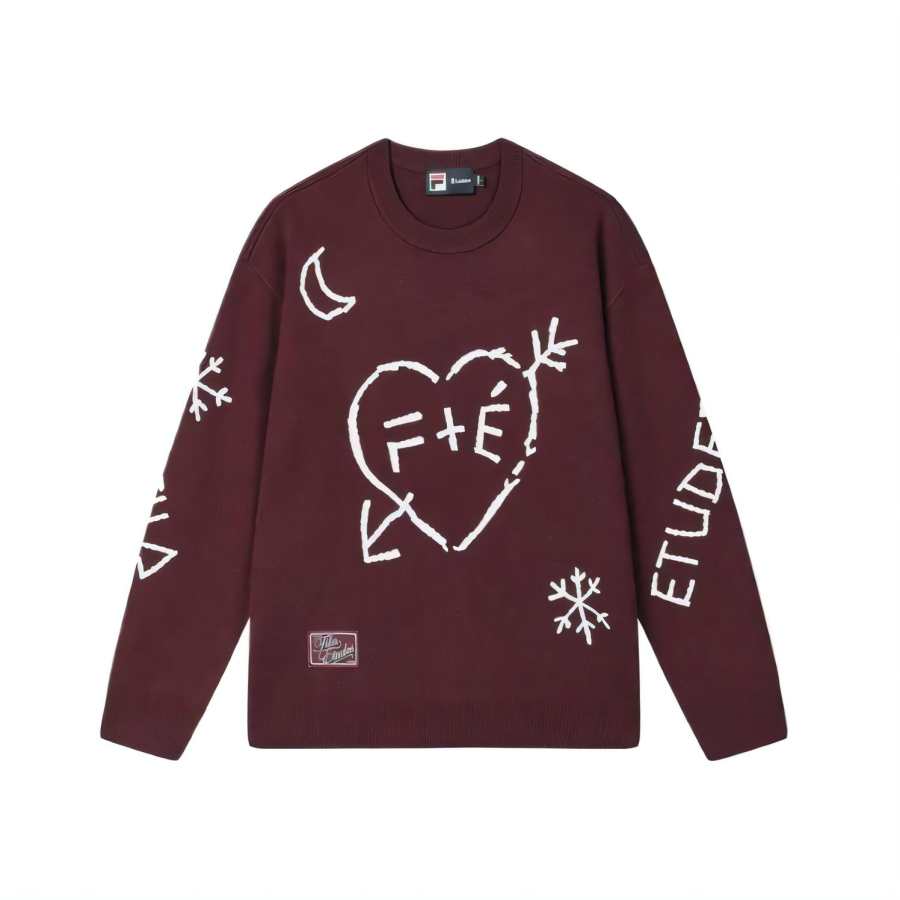FILA x Études Sweatshirt Unisex Song Wei'er Burgundy