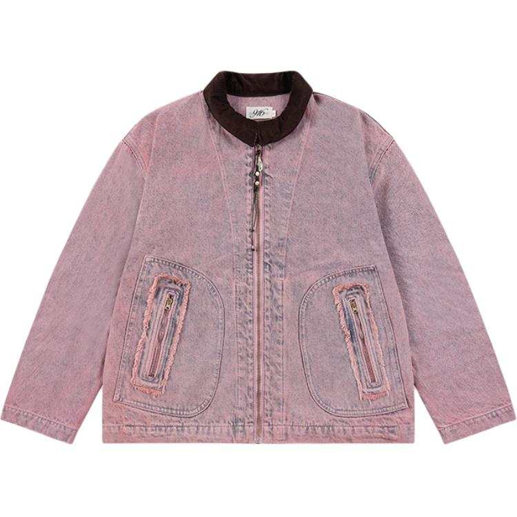 GOOD BAI 916 Denim Jackets Unisex Pink/Blue Lapel Moderate Other