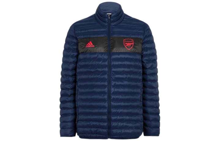 Adidas Adidas Puffer Jackets Men's Navy Blue Stand Collar Moderate Puffer Jacket