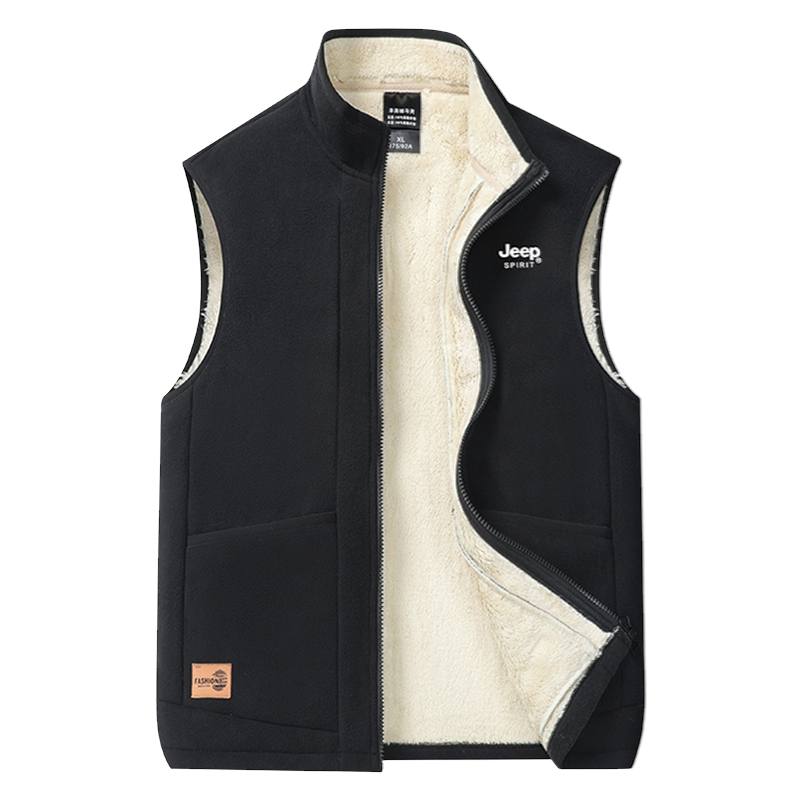 JEEP SPIRIT Vests Men's Stand Collar Thickened Workwear
