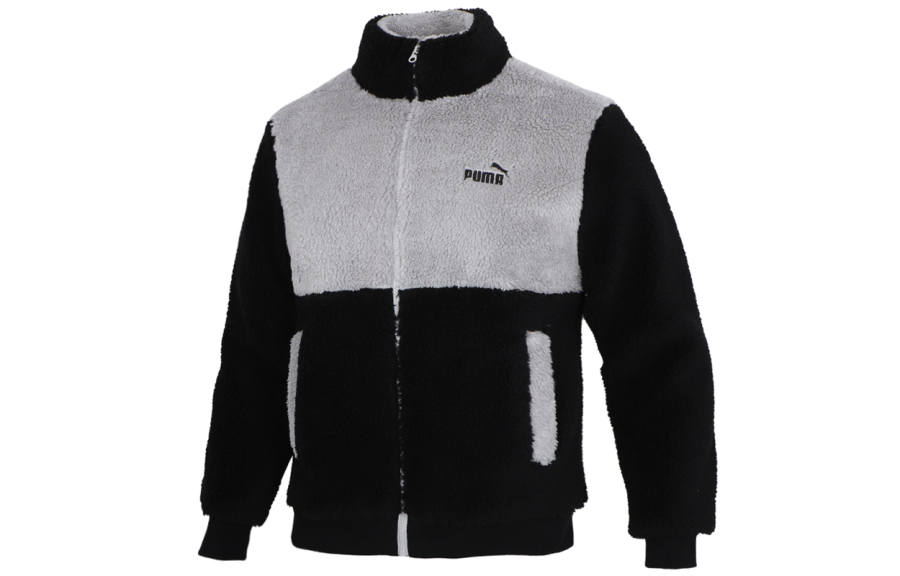 PUMA Velvet Jackets Men's Black Stand Collar Moderate