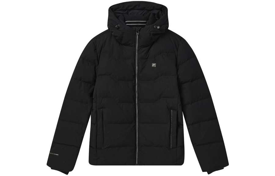 FILA Down Jackets Men's Black Hooded Moderate Other