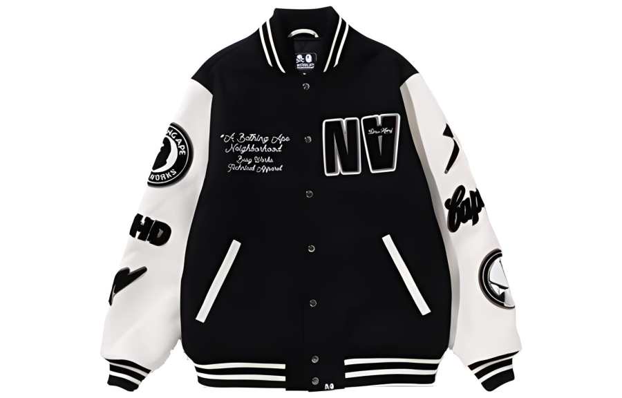 A BATHING APE Bape X Neighborhood Varsity Jacket