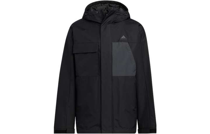 Adidas Adidas Down Jackets Men's Black Hooded Moderate Parka Down Jacket