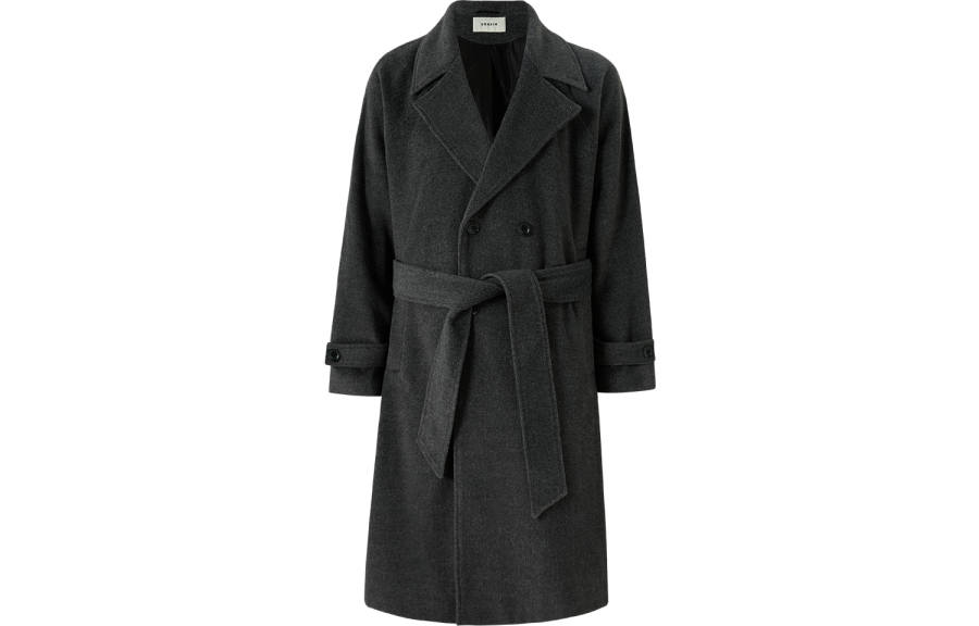 COKEIN Coat Lace Up Cinched Waist Design Men's