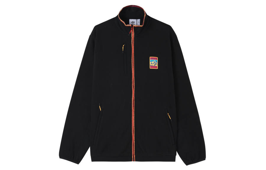 Adidas Originals Velvet Jackets Men's Black Stand Collar Moderate
