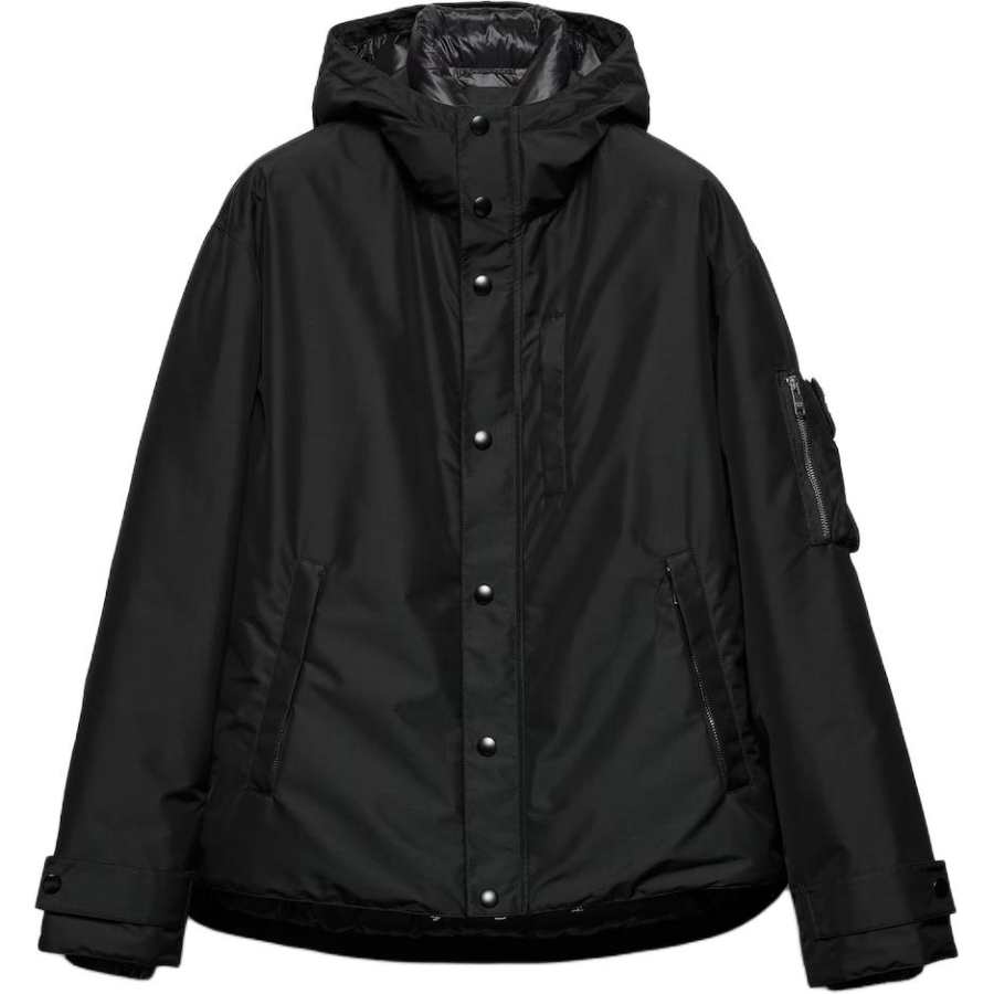 PRADA PRADA Buttoned Curved Hem Down Jacket