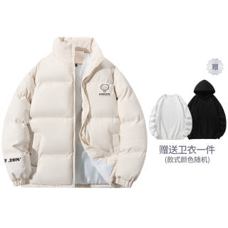 DUEPLAY Puffer Jackets Unisex Stand Collar Thickened Padded Puffer Jacket